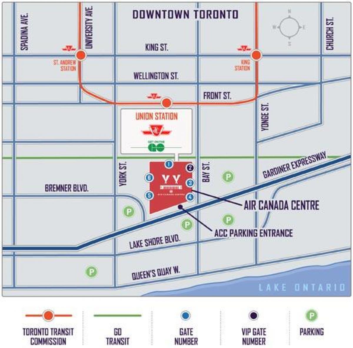 Karte von Air Canada Centre Parken - ACC