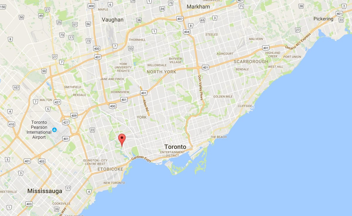 Karte von Old Mill Toronto Nachbarschaft