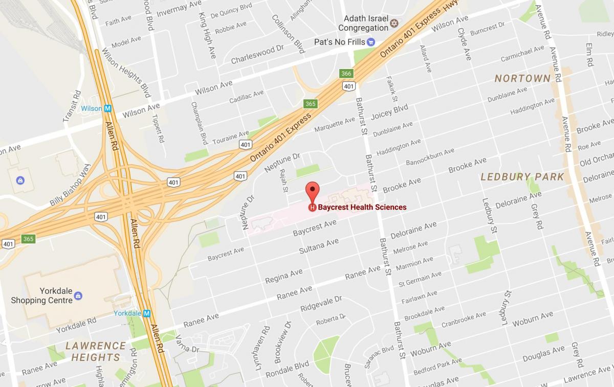 Karte von Baycrest Health Sciences, Toronto