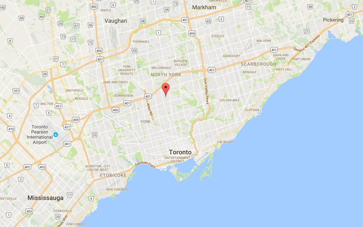 Karte von Bedford Park district Toronto