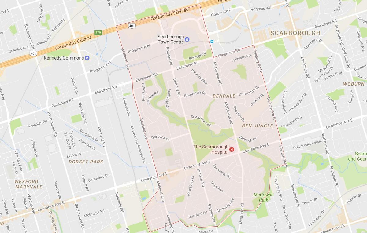 Karte von Bendale Nachbarschaft Toronto