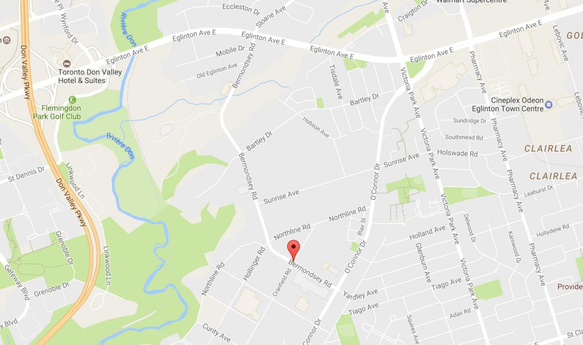 Karte von Bermondsey road Toronto