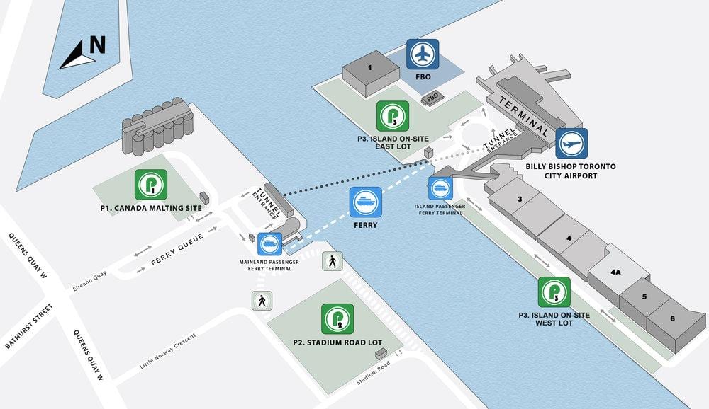 Karte von Billy Bishop Parkplatz