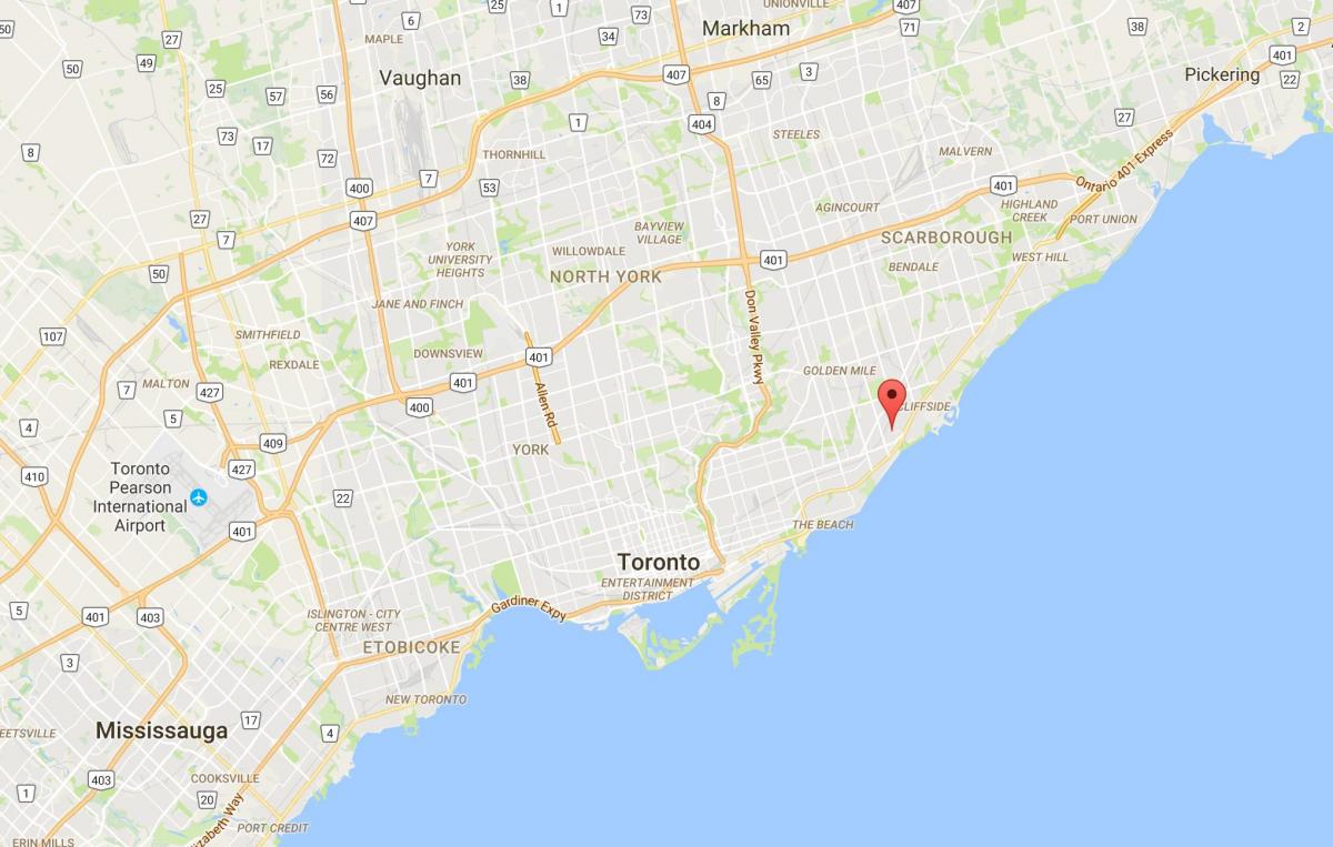 Karte von Birch Cliff Heights district Toronto