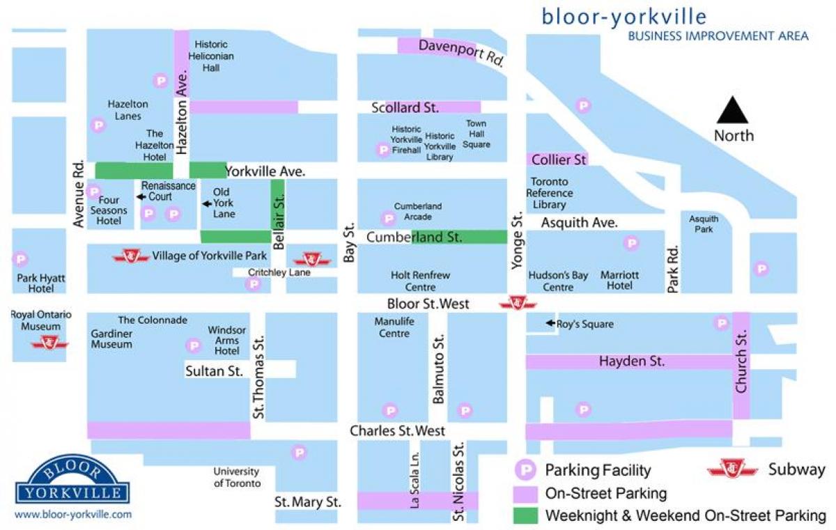Karte von Bloor Yorkville Parkplatz