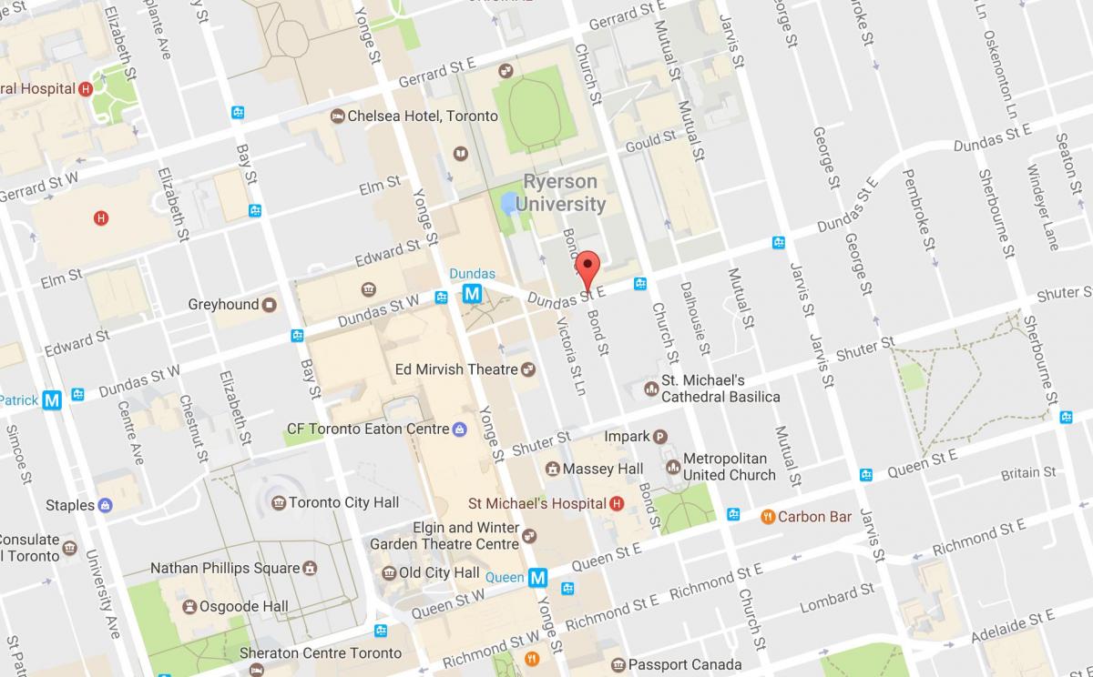 Karte von Bond street Toronto