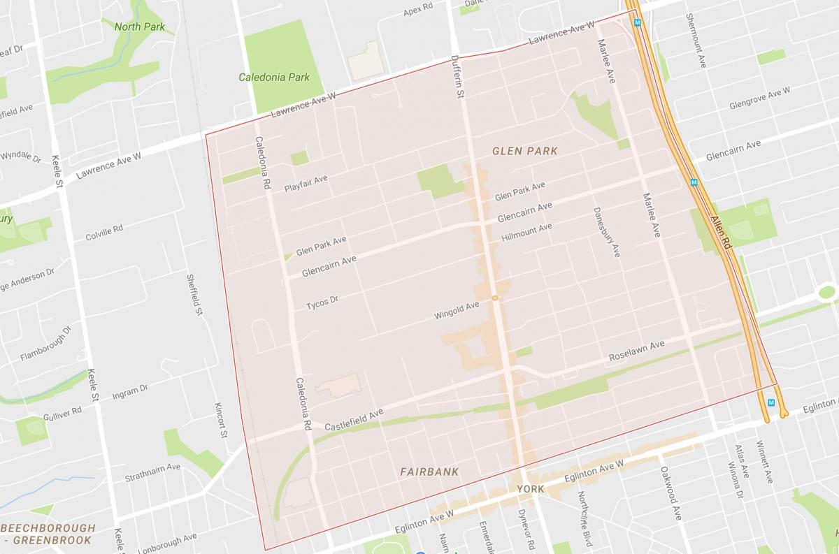 Karte von Briar Hill–Belgravia Viertel von Toronto