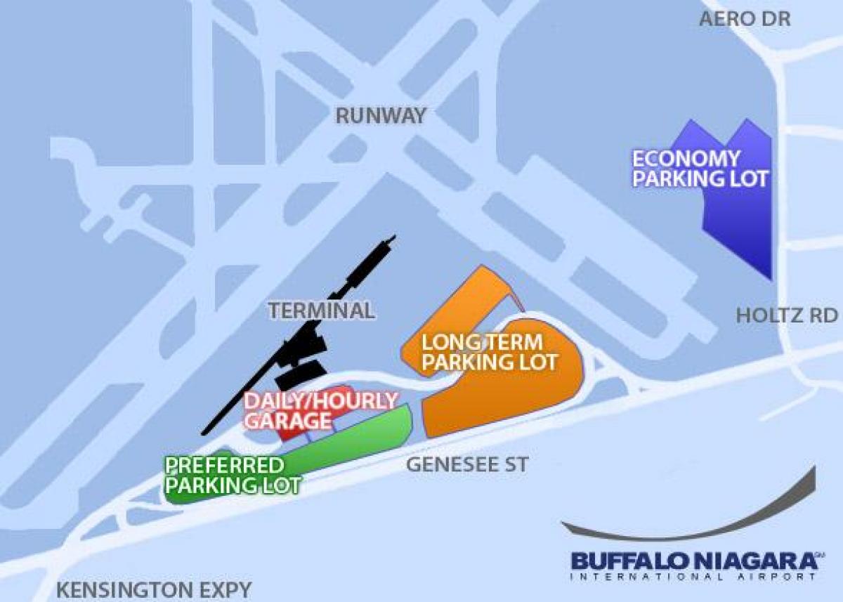 Karte von Buffalo-Niagara Flughafen Parken