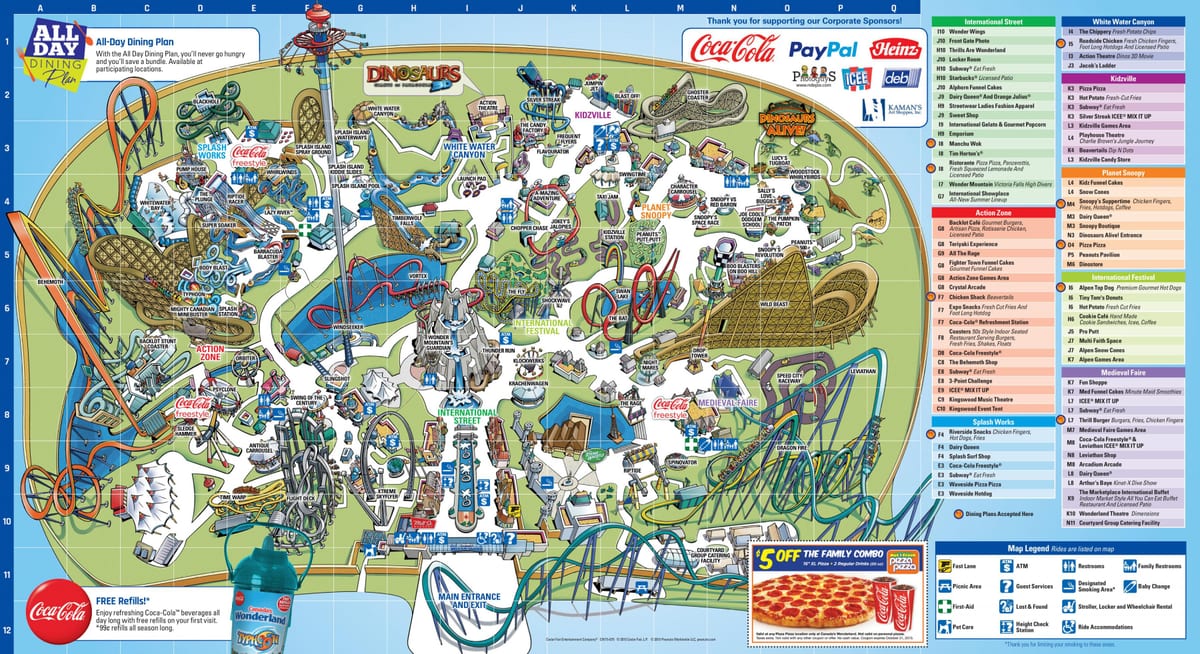 Karte von Canada ' s wonderland