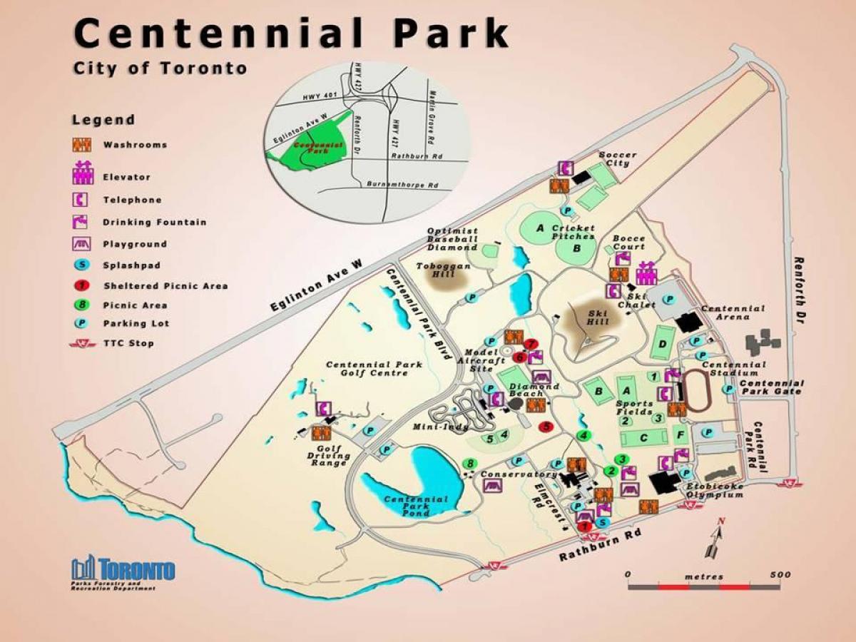 Karte von Centennial Park Gewächshaus Toronto