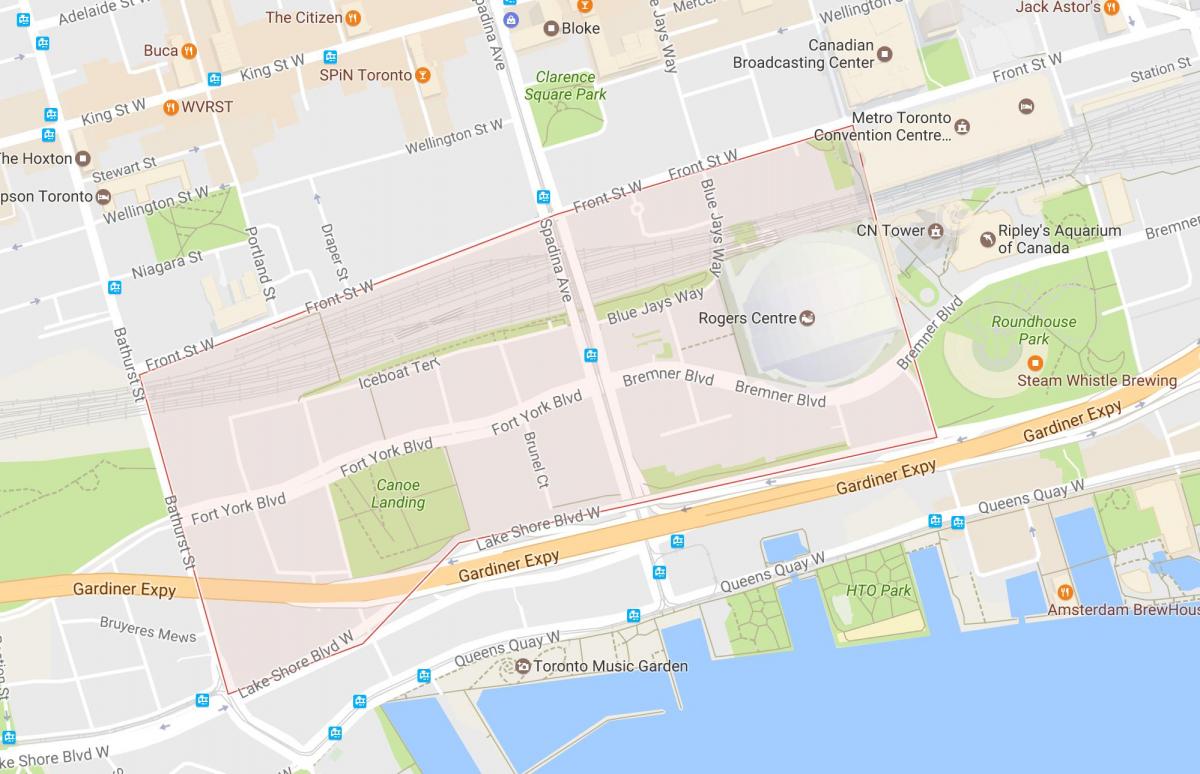 Karte von CityPlace Nachbarschaft Toronto