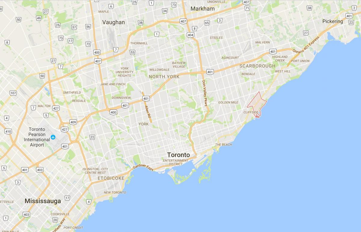 Karte von Cliffcrest district Toronto