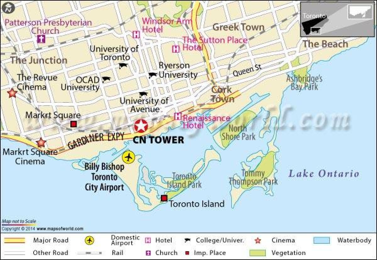 Karte der CN-tower in Toronto