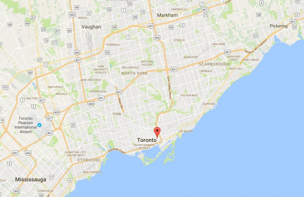 Karte von Corktown Distrikt von Toronto