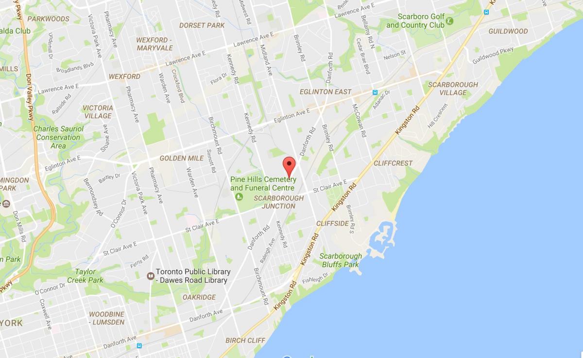 Karte von Danforth road Toronto
