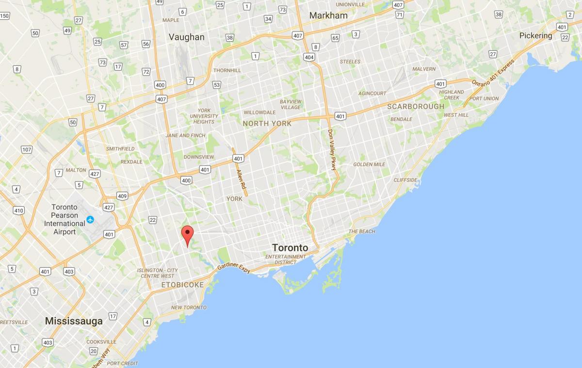 Karte Der Kingsway district Toronto