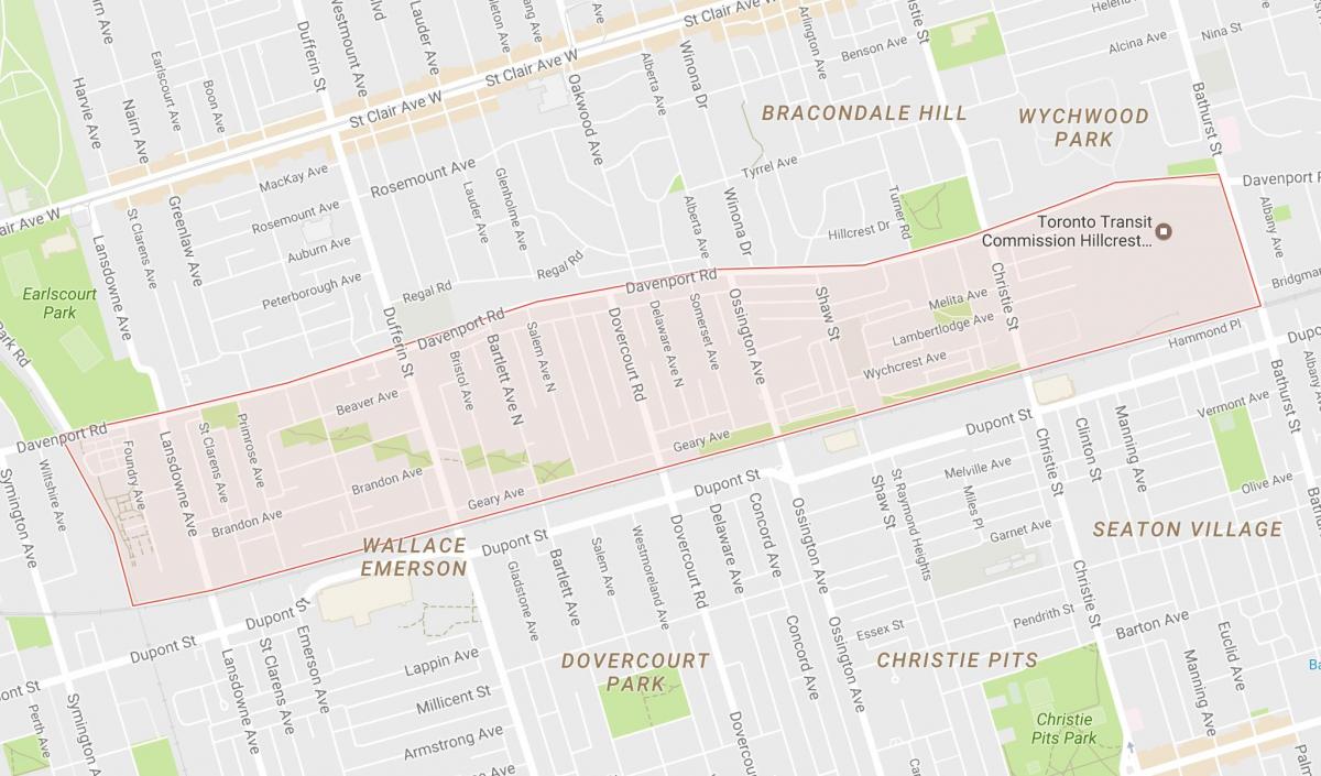 Karte von Davenport Nachbarschaft Toronto