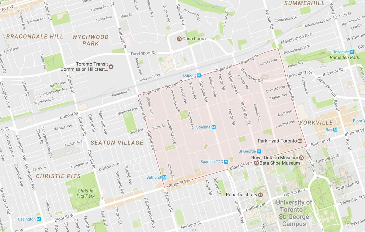 Karte Der Anhang Nachbarschaft Toronto