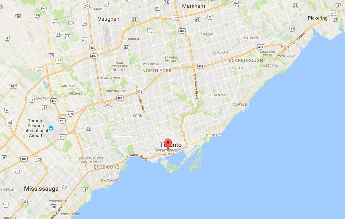 Karte von Der Entertainment District district Toronto