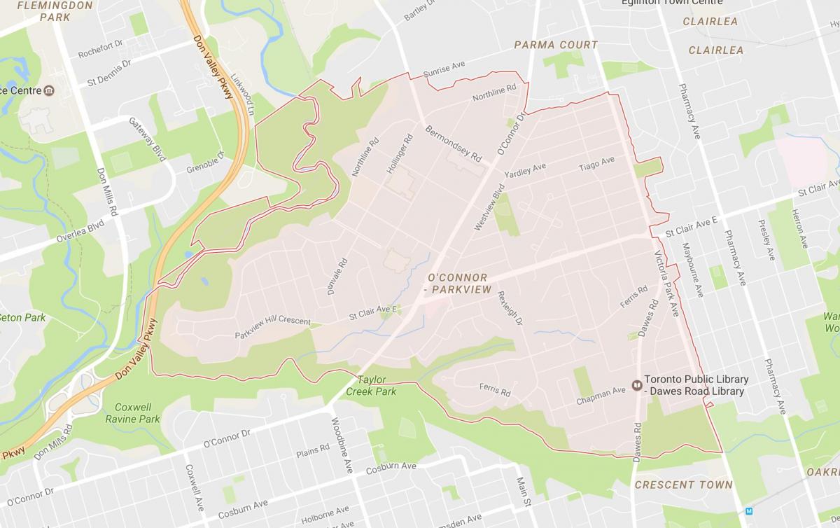 Karte Der Reitweg Nachbarschaft Toronto