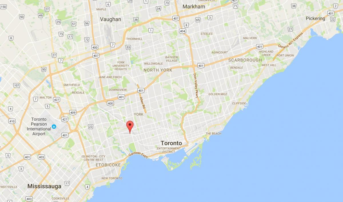Karte Der Kreuzung district Toronto