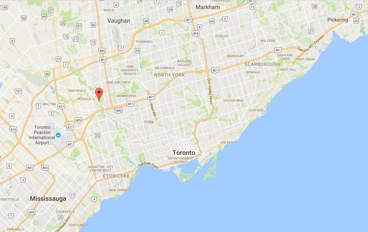 Karte Der Elms district Toronto