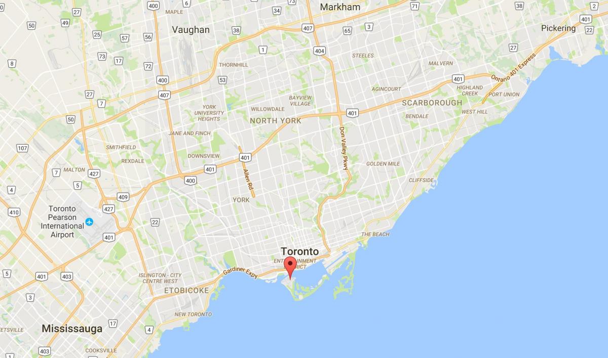 Karte von district Toronto Islands district Toronto