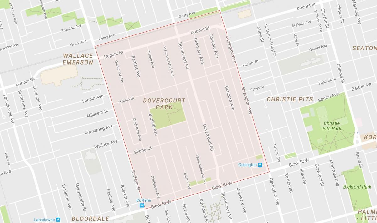 Karte von Dovercourt Park-Viertel von Toronto