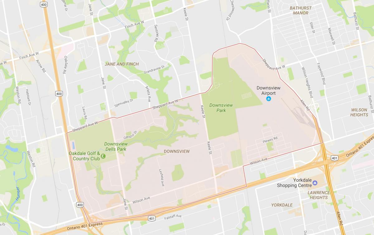 Karte von Downsview Toronto Nachbarschaft
