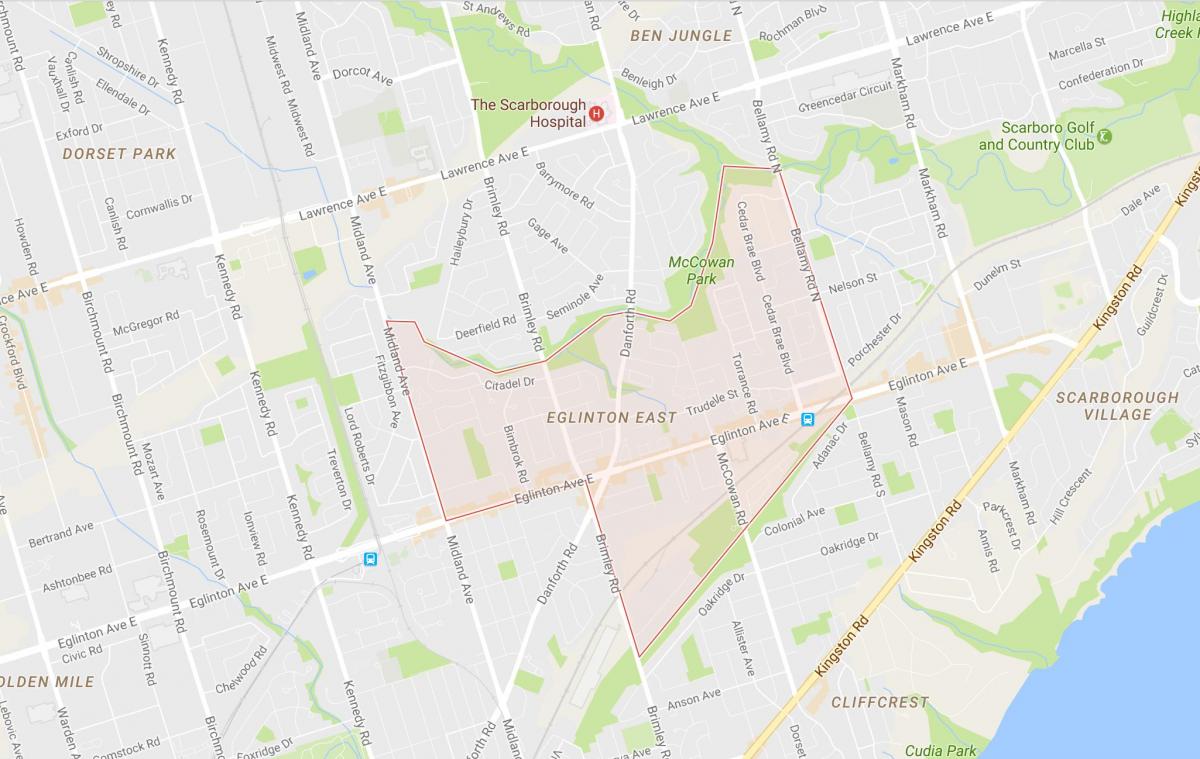 Karte von Eglinton East, Toronto Nachbarschaft