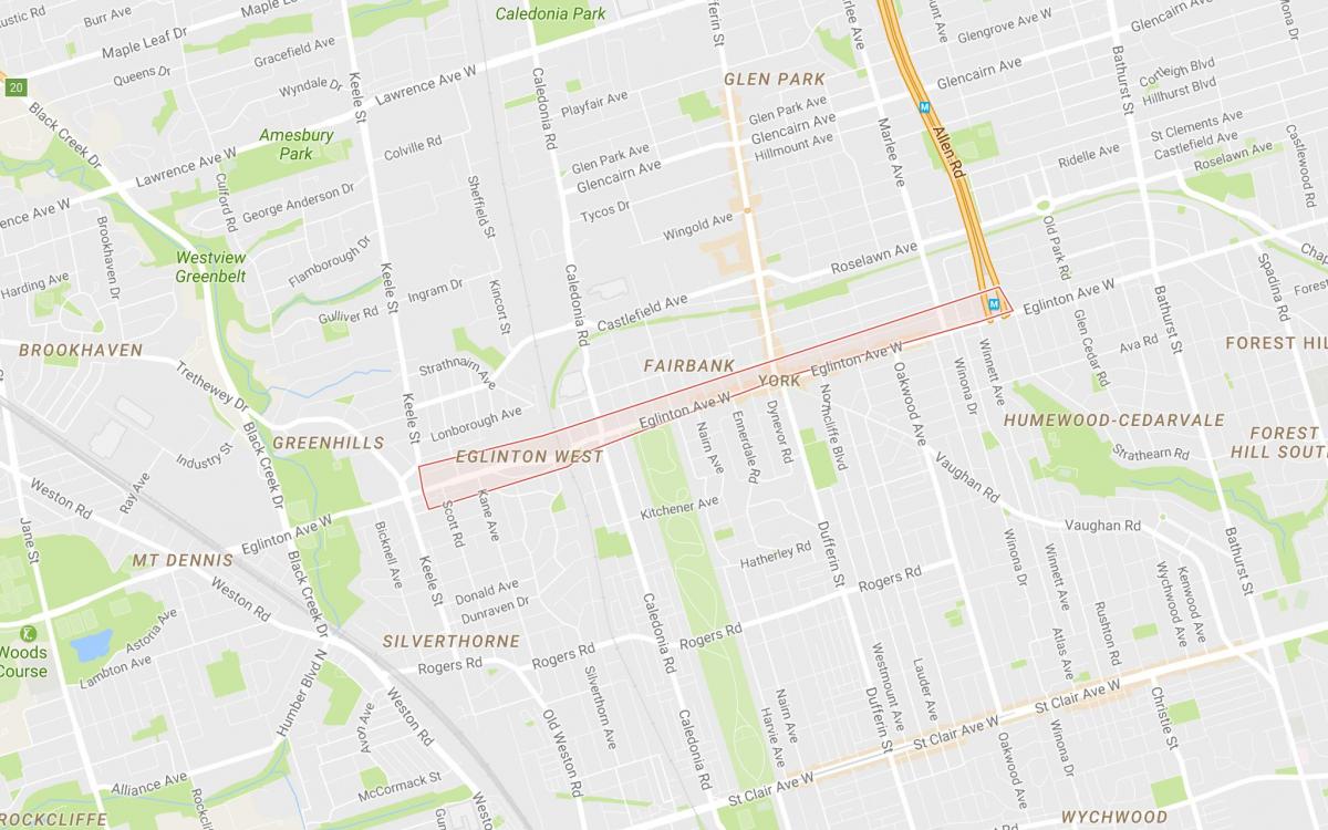 Karte von Eglinton West Toronto Nachbarschaft