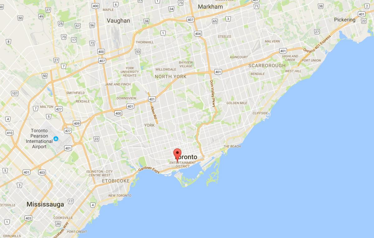 Karte von Fashion District district Toronto