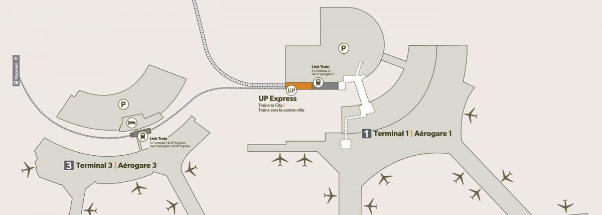 Karte von Flughafen Pearson Bahnhof