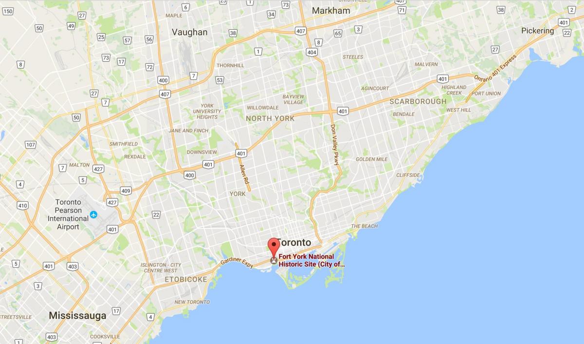 Karte von Fort York district Toronto