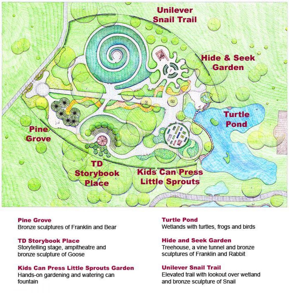 Karte von Franklin Childrens' Garden