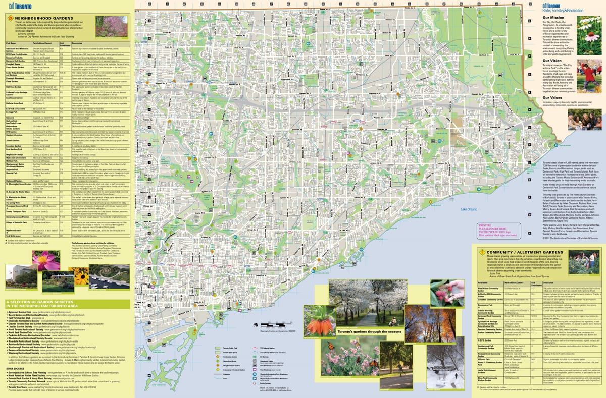 Karte der Gärten Toronto east