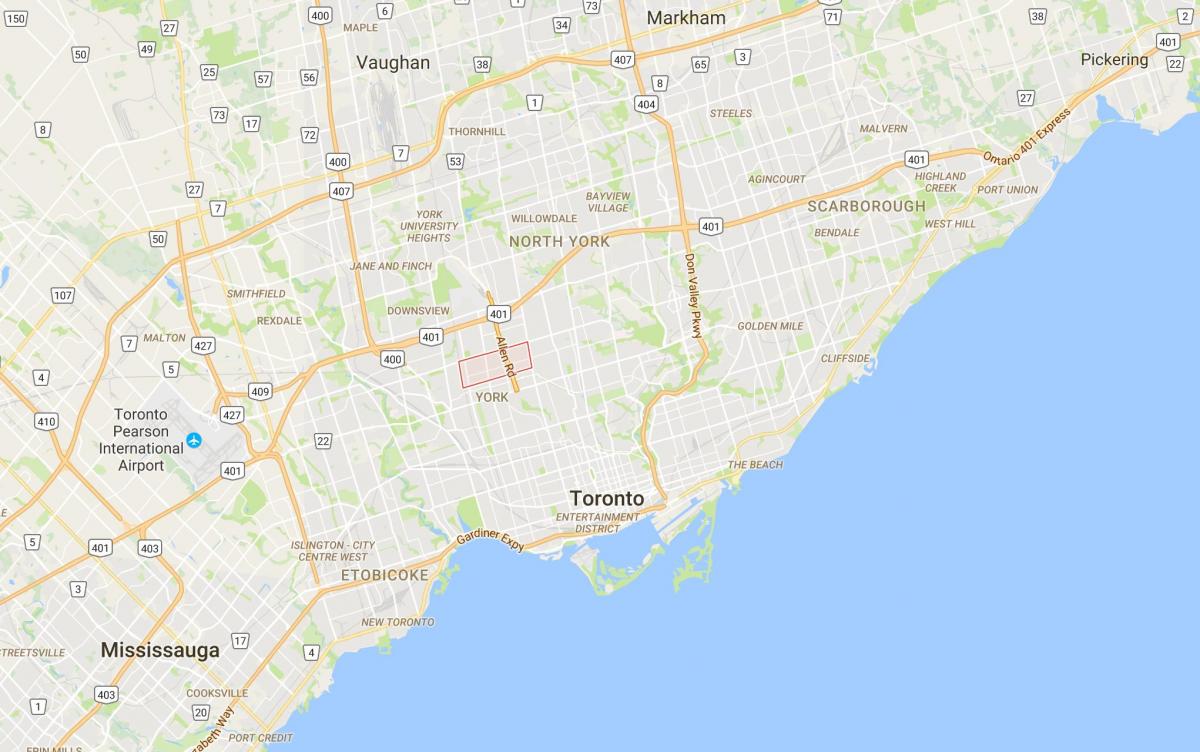 Karte von Glen Park district Toronto