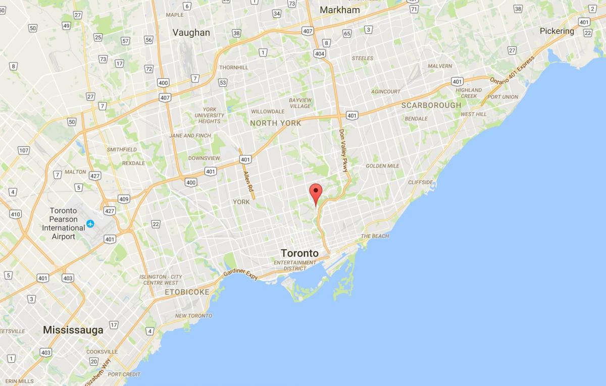 Karte von Governor ' s Bridge district Toronto