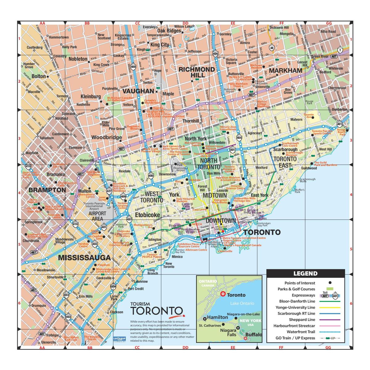 Karte von greater Toronto area