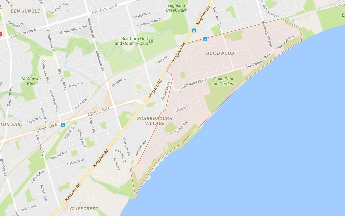Karte von Guildwood Nachbarschaft Toronto
