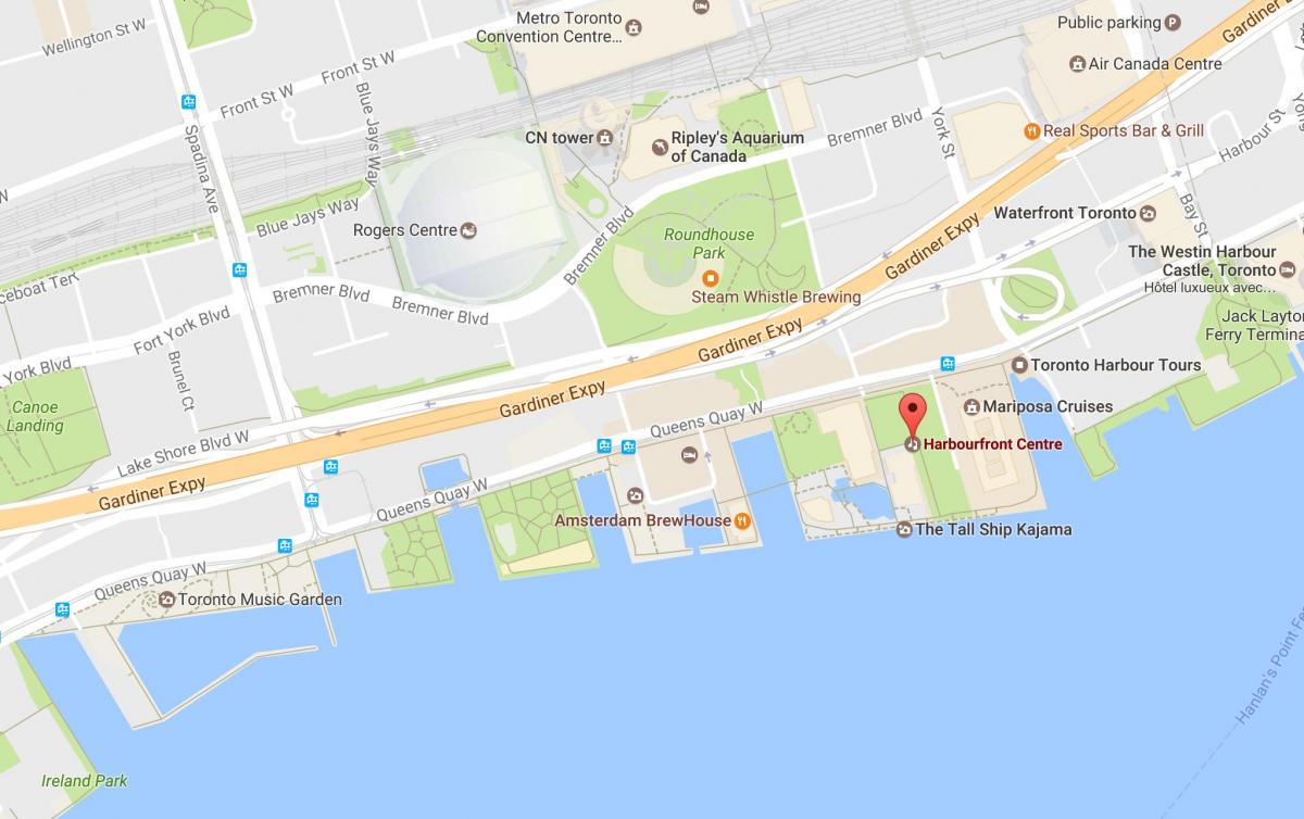 Karte von Harbourfront Toronto Nachbarschaft