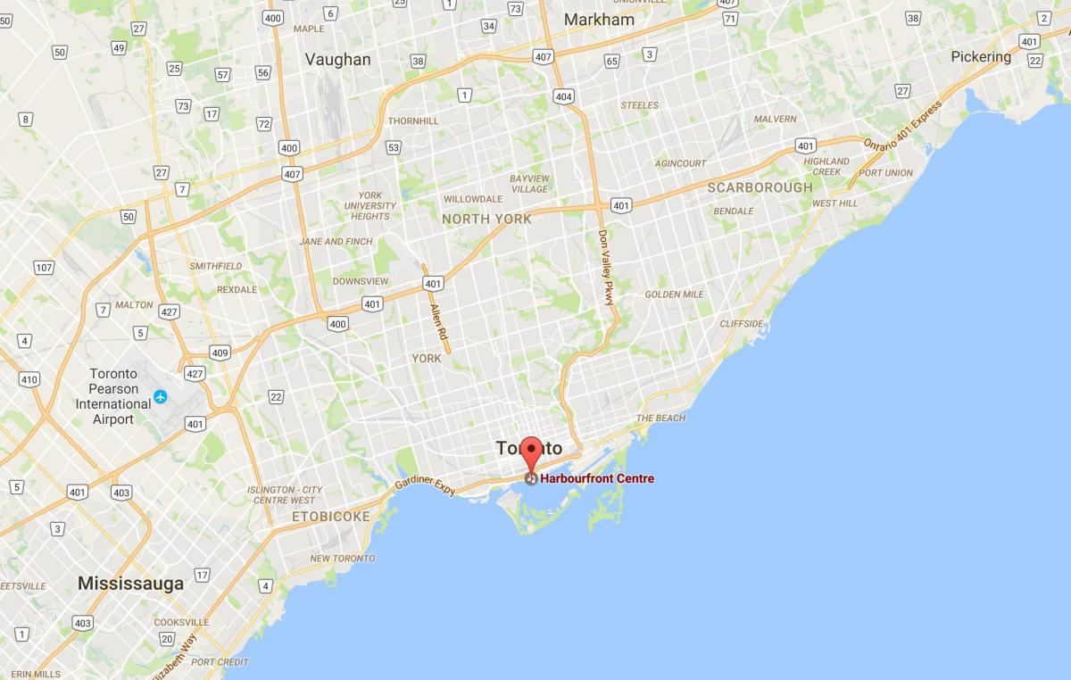 Karte von Bezirk Harbourfront Toronto