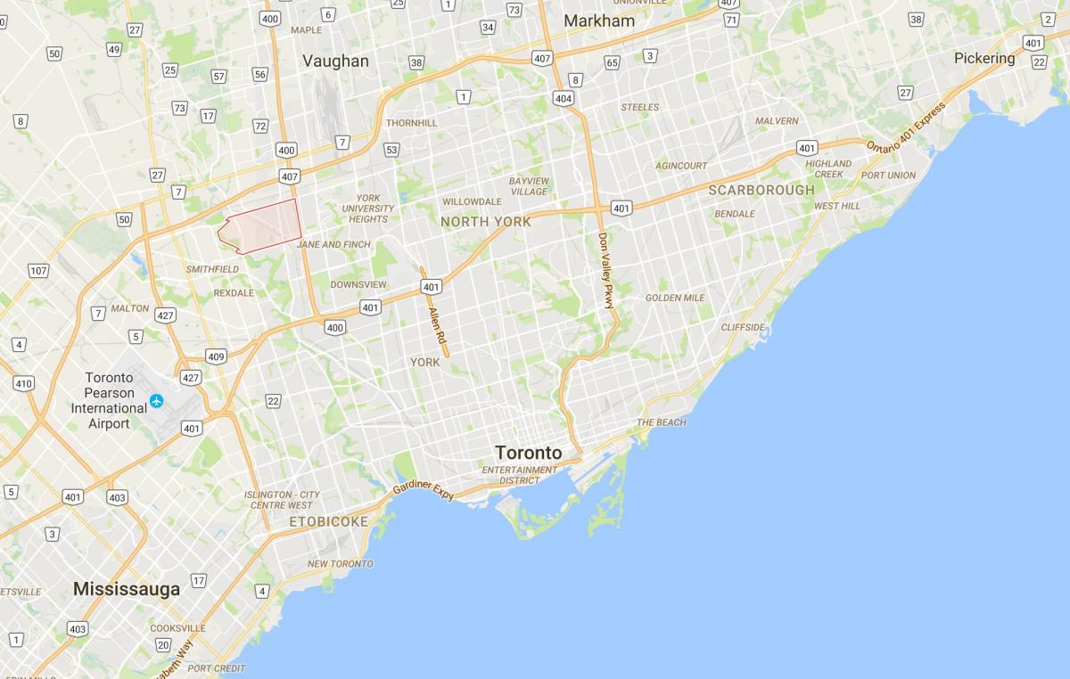 Karte von Humber-Gipfel district Toronto