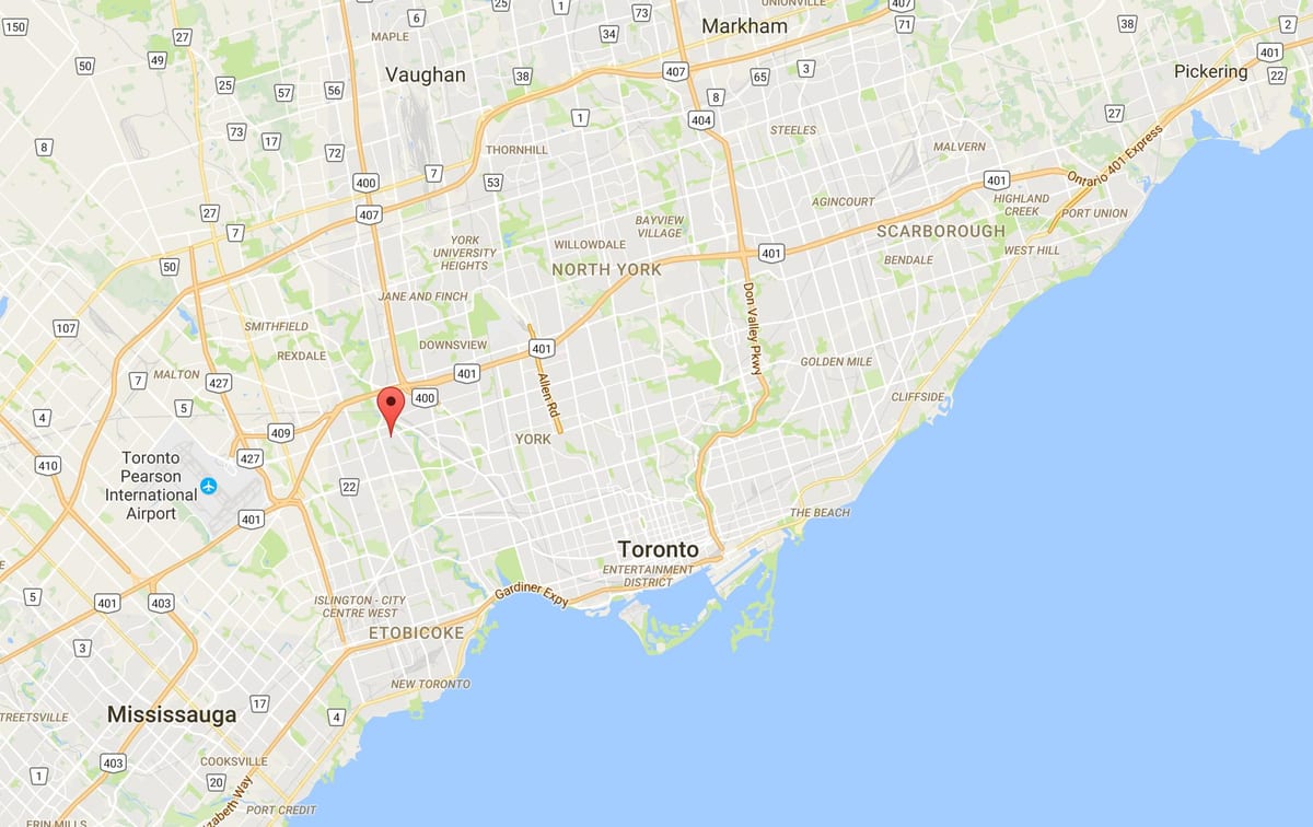 Karte von Humber Höhen – Westmount district Toronto