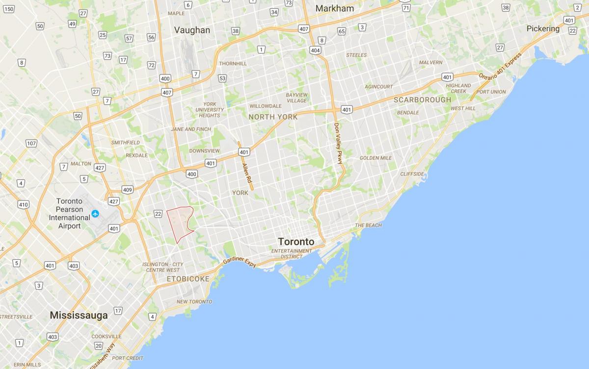 Karte von Humber Valley Village district Toronto