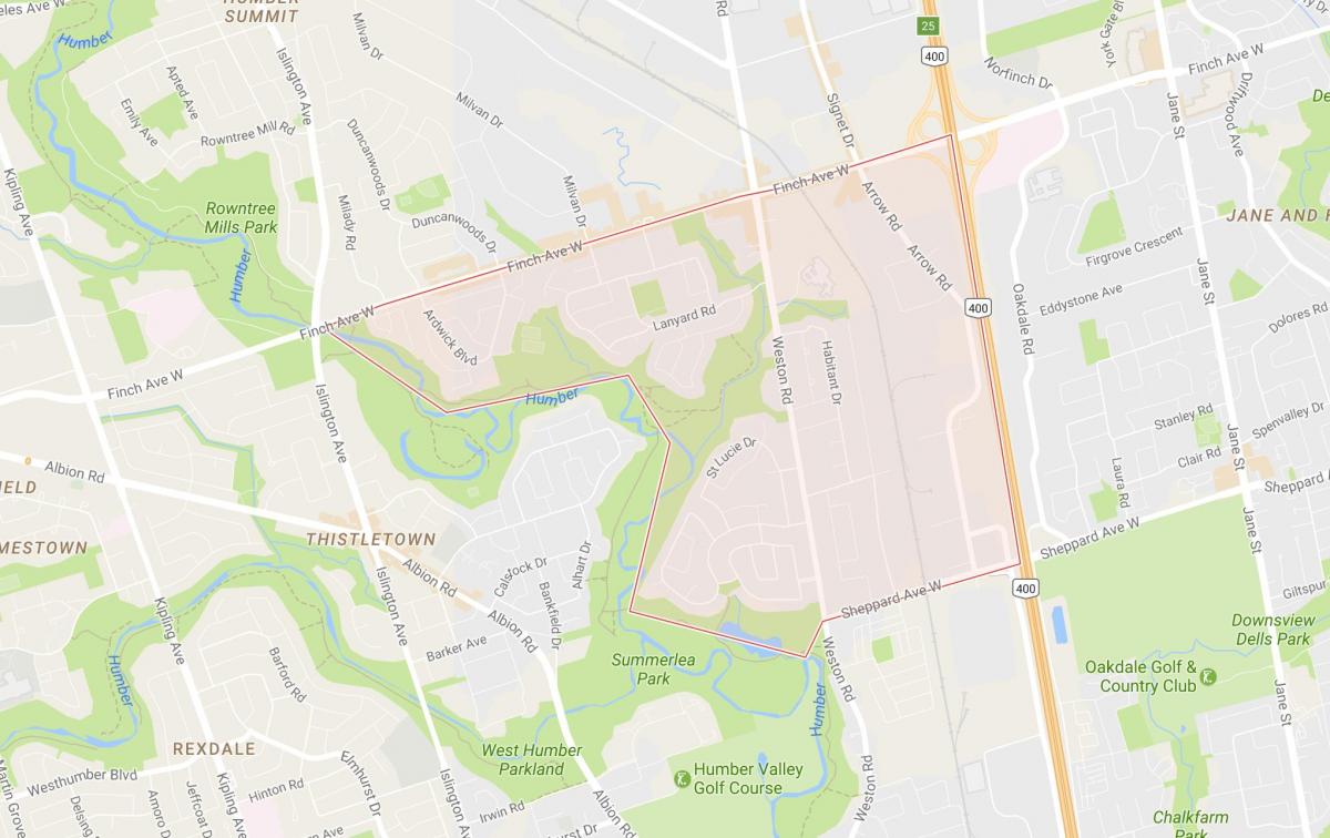 Karte von Humbermede Nachbarschaft Toronto