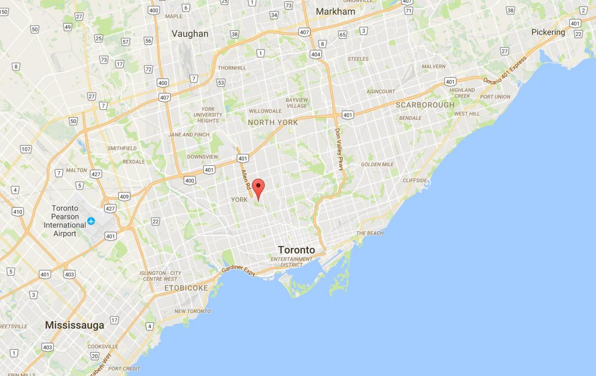 Karte von Humewood–Cedarvale district Toronto