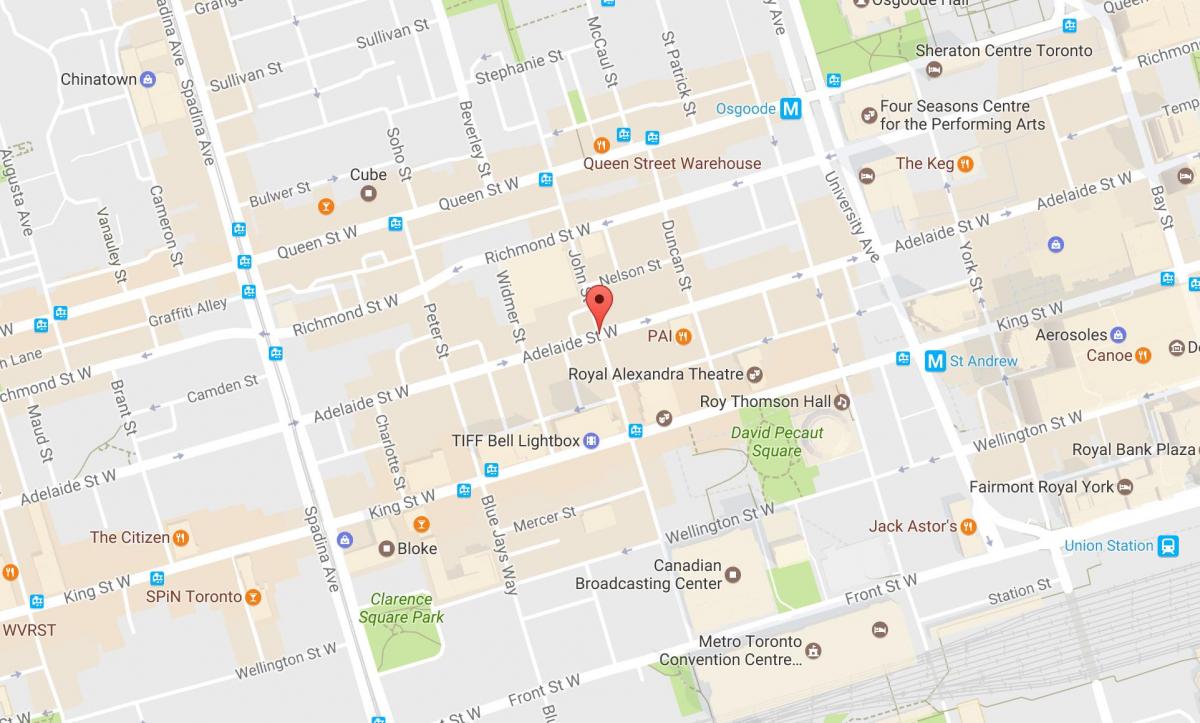 Karte von John street, Toronto