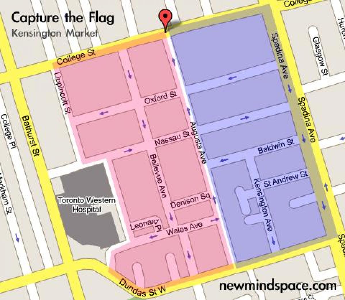 Karte von Kensington Markt in Toronto City