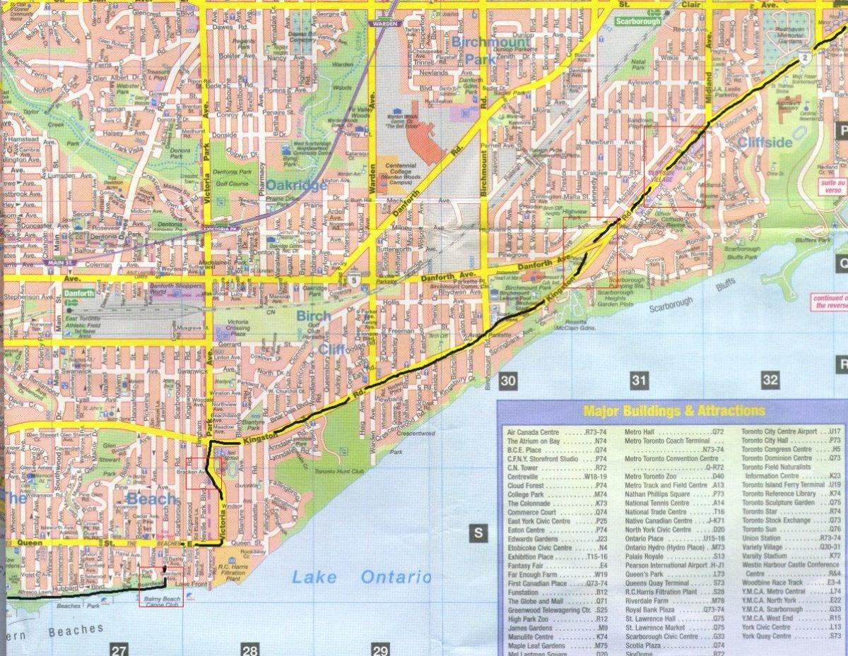 Karte von Kingston road Ontarion
